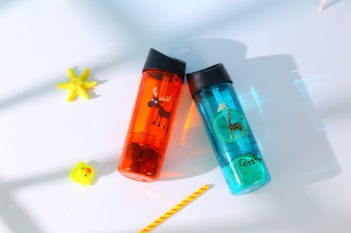 Cana din Tritan cu pai, 2 in 1, de la Carl Oscar, orange