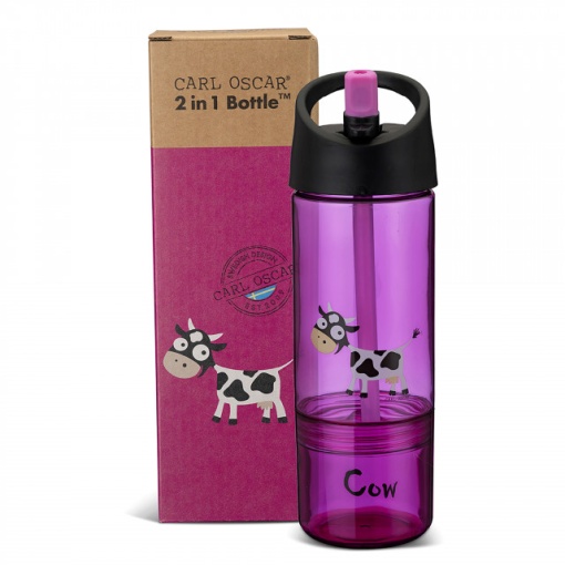 Cana din Tritan cu pai, 2 in 1, de la Carl Oscar, mov