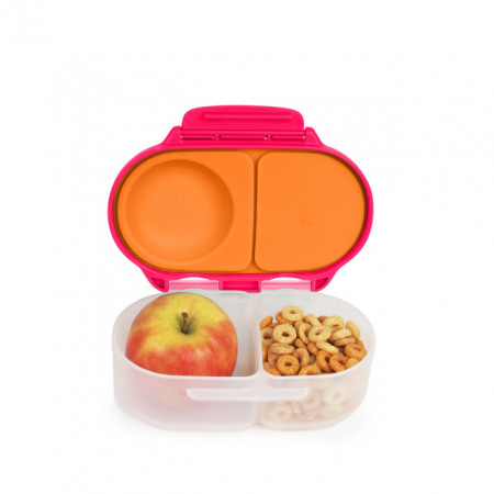 Caserolă compartimentată Snackbox, B.Box, roz cu portocaliu