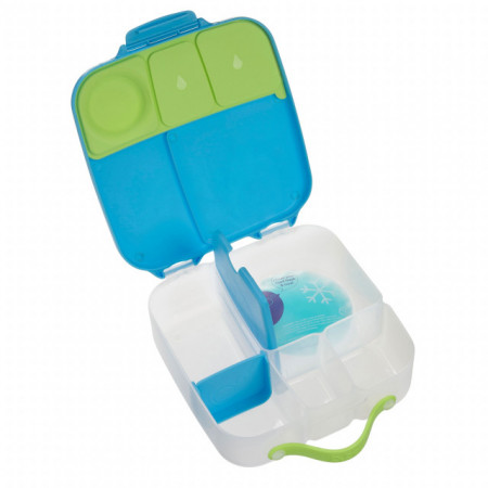Caserolă compartimentată Lunchbox, B.Box, albastru cu verde, capacitate 2 l