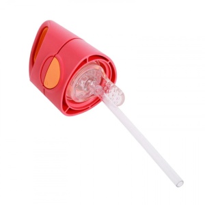 Cană din Tritan cu pai, 450 ml, cu capac automat, +9 luni, roz cu portocaliu, B.Box