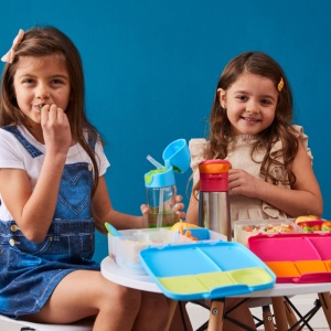 Caserolă compartimentată Lunchbox, b.box, albastru cu verde