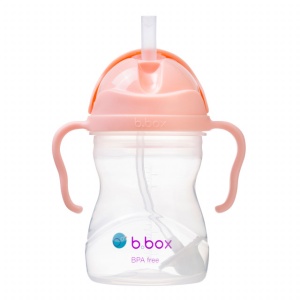 Cană cu pai B.Box, 240 ml, +6 luni, roz tutti frutti