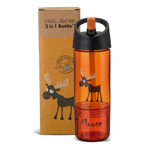 Cana din Tritan cu pai, 2 in 1, de la Carl Oscar, orange