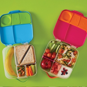 Caserolă compartimentată Lunchbox, b.box, albastru cu verde