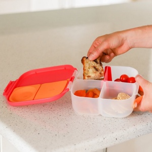 Caserolă compartimentată Mini Lunchbox, b.box, albastru cu verde