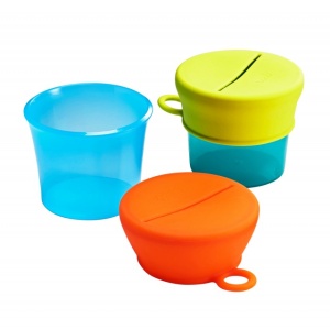 Set caserole cu capace de silicon, SNUG snack, BOON