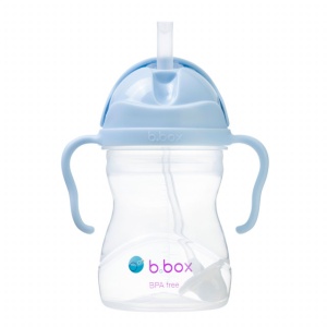 Cană cu pai de la B.Box, 240 ml, +6 luni, bleu bubblegum