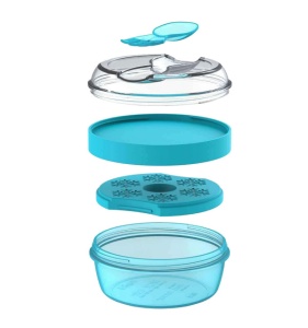 Caserola compartimentata N'Ice Box cu disc racire, Carl Oscar, 0.3l, bleu