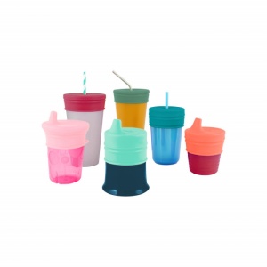 Boon, Pahar bebeluș, 3 capace silicon cu cioc Snug Spout, nu contine ftalati
