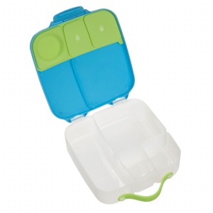 Caserolă compartimentată Lunchbox, B.Box, albastru cu verde, capacitate 2 l