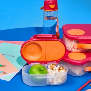 Caserolă compartimentată Snackbox, B.Box, roz cu portocaliu