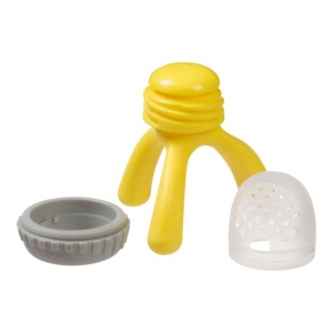 Dispozitiv de hrănire din silicon B.Box, galben cu gri, +6 luni
