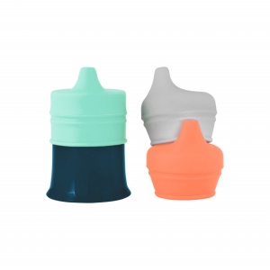 Boon, Pahar bebeluș, 3 capace silicon cu cioc Snug Spout, nu contine ftalati