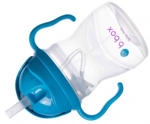 Cană cu pai B.Box, 240 ml, +6 luni, albastru cobalt