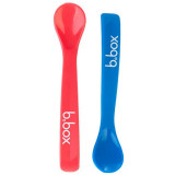 Set 2 lingurițe flexibile de silicon B.Box, albastru si roșu