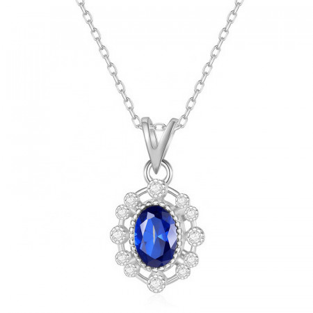 Colier Din Argint Blue SAPPHIRE Arg390NA