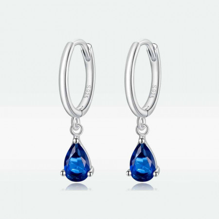 Cercei din argint model Lacrima - BLUE SAPPHIRE- cod ARG81A