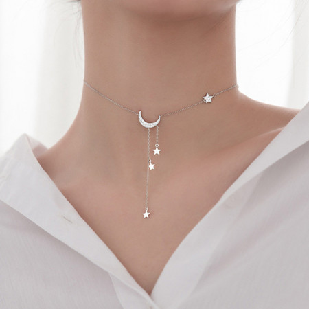 Lantisor Din Argint 925 --- LUNA SI STEA-- ARG38F