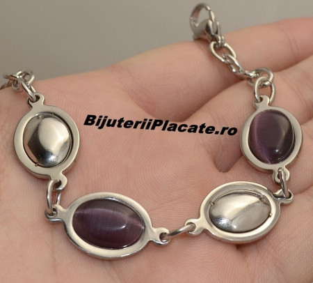 Bratara Auriu  cu piatra mov BF925C