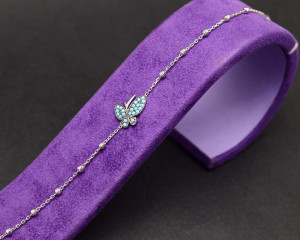 Bratara Din Argint --Blue Butterfly-- ARG344