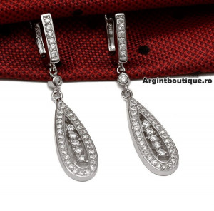 Cercei Din Argint Clear Sapphire cod ARG106