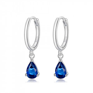 Cercei din argint model Lacrima - BLUE SAPPHIRE- cod ARG81A