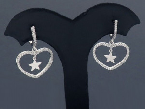 Cercei Din Argint Sapphire LOVE cod ARG117A