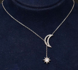 Colier din argint Silver Star & Moon ARG156A