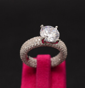 Inel din argint Perfect Engagement Ring Round Diamond ARG276A