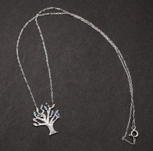 Lantisor Cu Pandativ DIn Argint --"Deep Colorful Tree of Life"- ARG144B