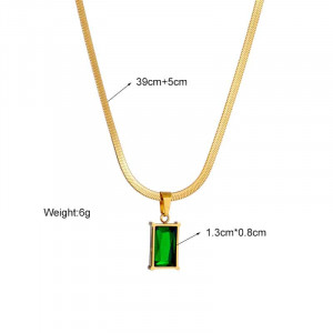 Lantisor Inox Auriu Snake Verde - N1695