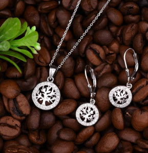 Set Argint, Cercei, Lantisor ,Pandantiv COPACUL VIETII cod Set94A
