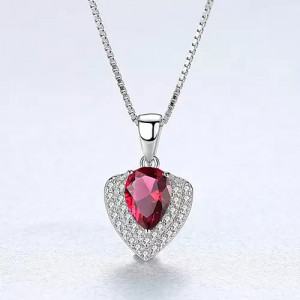 Set Colier si Cercei Din Argint Water Drop Red Zirconiu SET266C