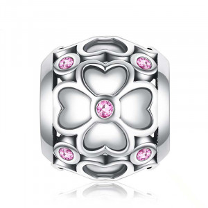 Talisman Din Argint Green -LUCKY PINK- CHA1079A
