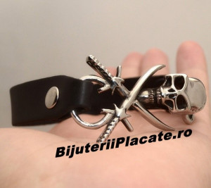 Bratara din -PIELE- si Inox cod B946