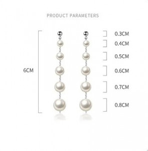 Cercei Din Argint cu Perla Model Lung 6 cm Elegante ARG197E