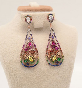 Cercei Din Argint Diamonds Multicolor cod ARG302