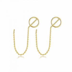 Cercei Din Argint Gold - CERC SI LANT- Arg313C