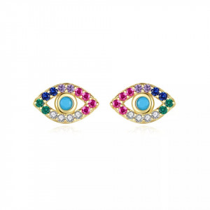 Cercei Din Argint Multicolor Model Ochi cod ARG381J