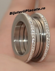 Inel inox Dama cu Pietricele Argintiu IF619