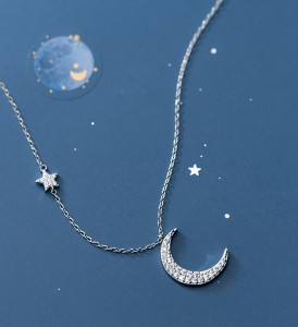 Lantisor Argint Moon&Star---LUNA&STEA--- ARG07A