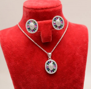 Set Argint 925 Rodiat Si Zirconii Multicolore cod SET276