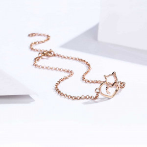 Bratara Din Argint Rose - PISICA- - ARG368D