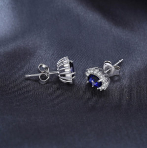 Cercei ARGINT CU Zirconiu --BLUE SAPPHIRE-- arg237A