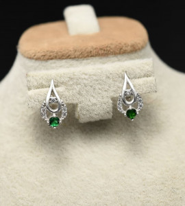 Cercei Cu Tortita, Verde -SAFIR- ARG104A