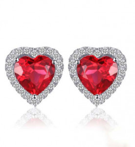 Cercei din Argint Beautiful RUBY -INIMA-- arg25A
