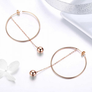 Cercei din Argint Rose Gold Hoops Arg312A