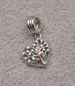 CHARM ARGINT 925 -Tree of life Red-CHA1018