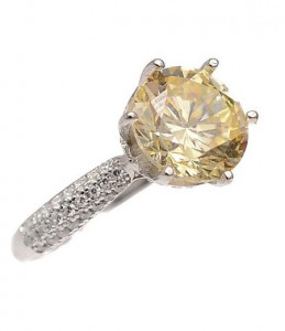 Inel din argint Perfect Engagement Ring Yellow Round Diamond ARG256
